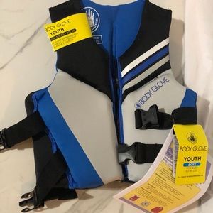 BODY GLOVE YOUTH LIFE VEST, 50-90lbs, Blue/Black